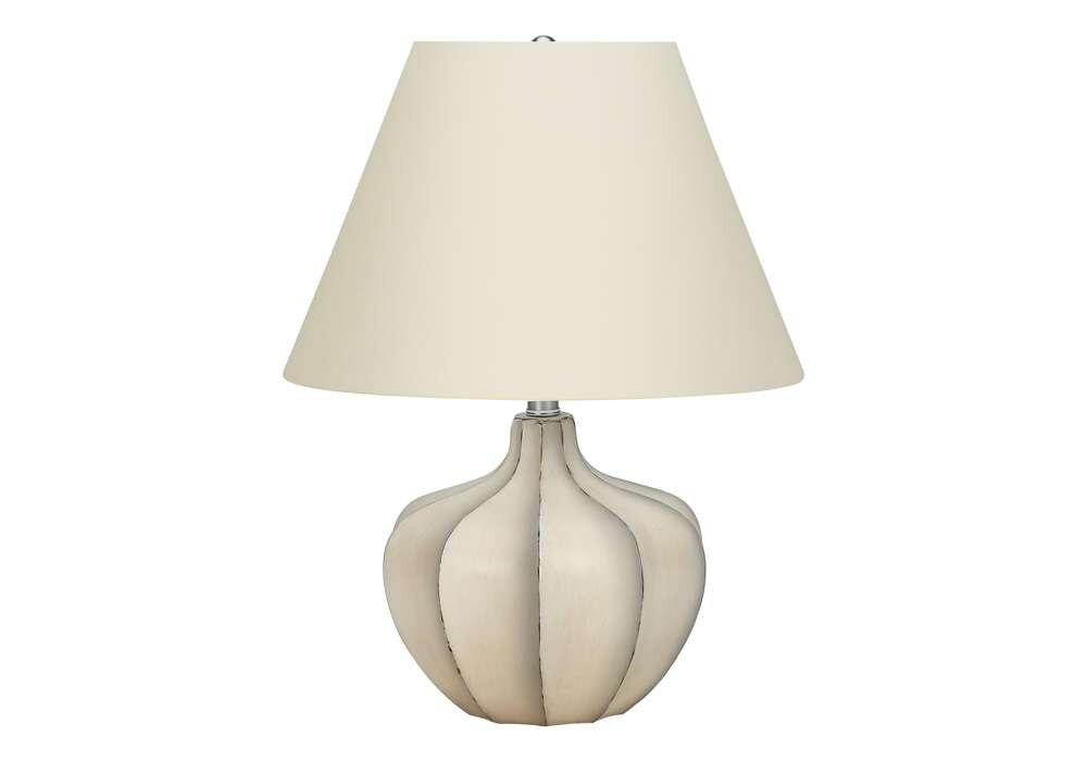Monarch Specialties - Lighting, 21inH, Table Lamp, Cream Resin, Ivory / Cream Shade, Transitional - I 9733 veiw 1