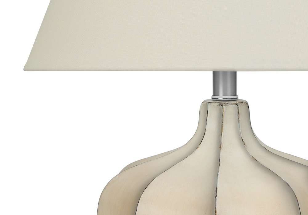 Monarch Specialties - Lighting, 21inH, Table Lamp, Cream Resin, Ivory / Cream Shade, Transitional - I 9733 veiw 3