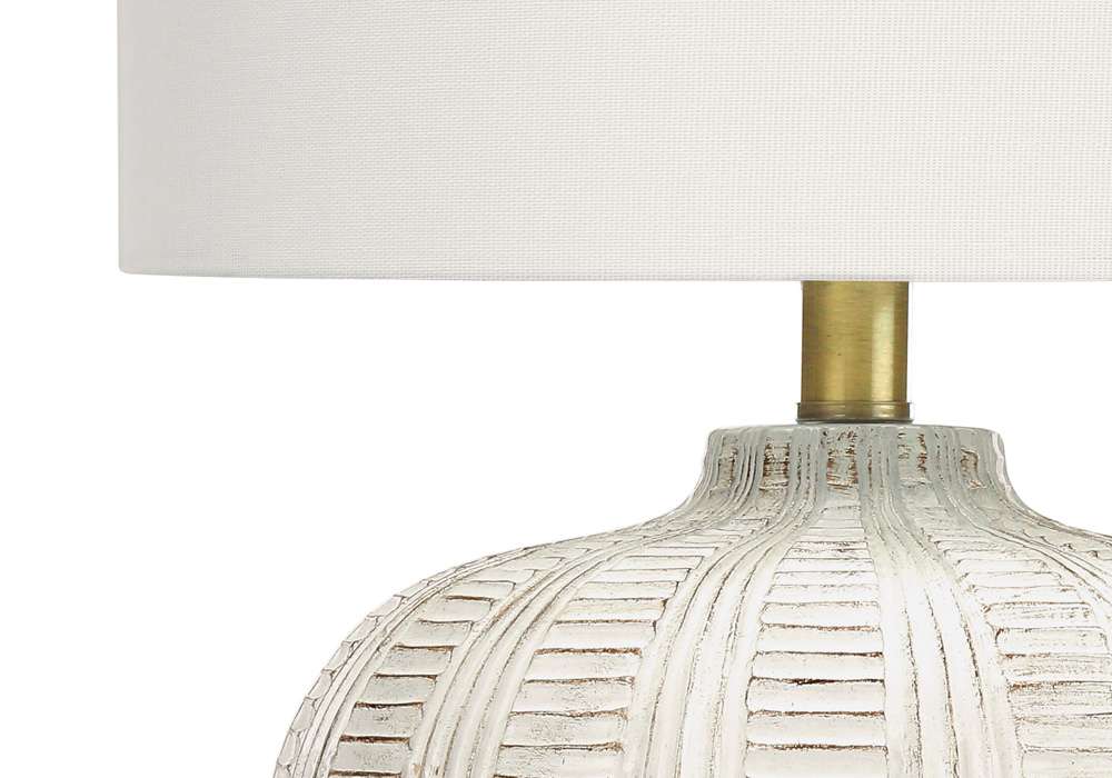 Monarch Specialties - Lighting, 21inH, Table Lamp, Ivory / Cream Shade, Cream Resin, Transitional - I 9617 veiw 2