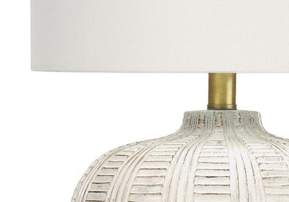 Monarch Specialties - Lighting, 21inH, Table Lamp, Ivory / Cream Shade, Cream Resin, Transitional - I 9617 veiw 2