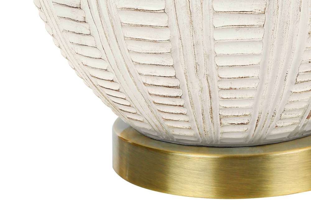 Monarch Specialties - Lighting, 21inH, Table Lamp, Ivory / Cream Shade, Cream Resin, Transitional - I 9617 veiw 3