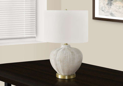 Monarch Specialties - Lighting, 21inH, Table Lamp, Ivory / Cream Shade, Cream Resin, Transitional - I 9617 veiw 5