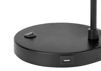 Monarch Specialties - Lighting, 21inH, Table Lamp, Usb Port Included, Black Metal, Black Shade, Modern - I 9647 veiw 3