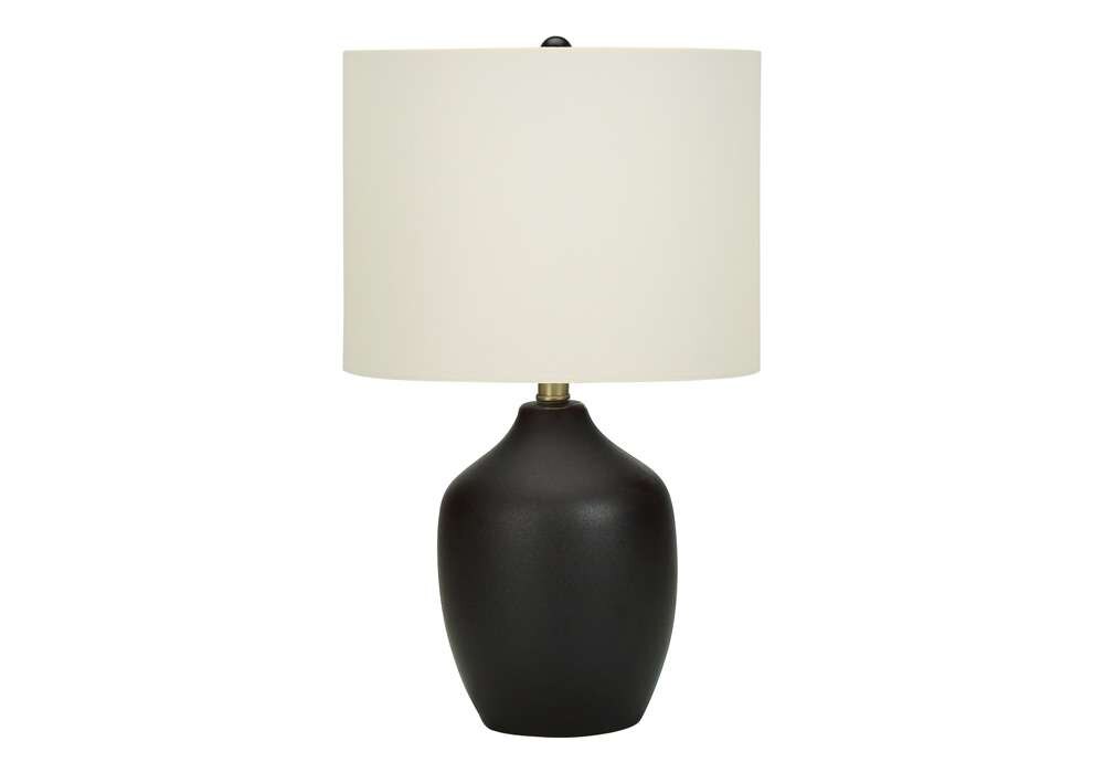 Monarch Specialties - Lighting, 22inH, Table Lamp, Black Ceramic, Ivory / Cream Shade, Transitional - I 9708 veiw 1