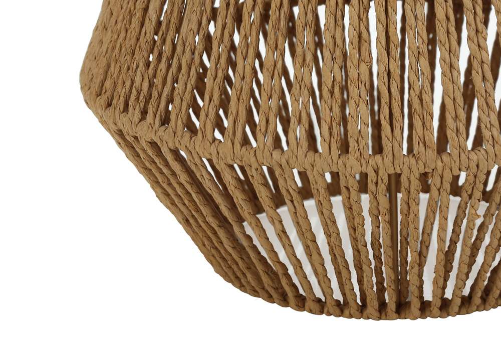 Monarch Specialties - Lighting, 22inH, Table Lamp, Brown Rope, Beige Shade, Transitional - I 9628 veiw 3