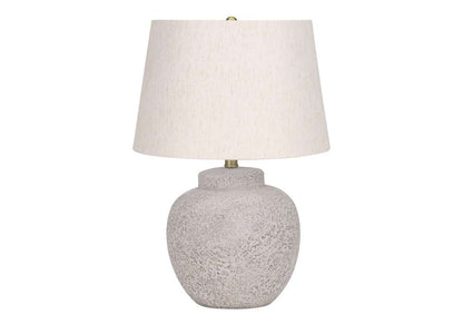 Monarch Specialties - Lighting, 22inH, Table Lamp, Cream Concrete, Ivory / Cream Shade, Modern - I 9732 veiw 1