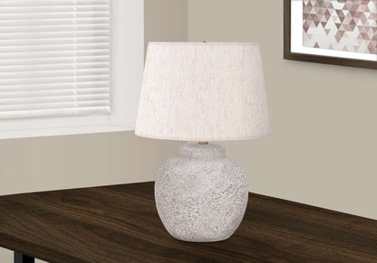Monarch Specialties - Lighting, 22inH, Table Lamp, Cream Concrete, Ivory / Cream Shade, Modern - I 9732 veiw 5