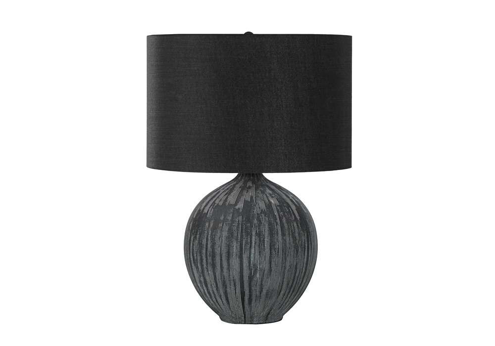 Monarch Specialties - Lighting, 23inH, Table Lamp, Black Ceramic, Black Shade, Contemporary - I 9618 veiw 1