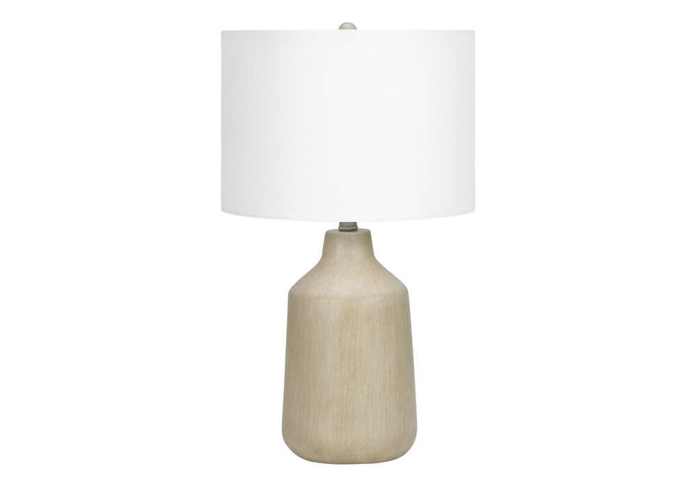 Monarch Specialties - Lighting, 24inH, Table Lamp, Beige Concrete, Ivory / Cream Shade, Contemporary - I 9702 veiw 1