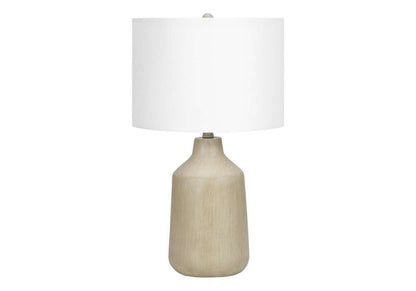 Monarch Specialties - Lighting, 24inH, Table Lamp, Beige Concrete, Ivory / Cream Shade, Contemporary - I 9702 veiw 1