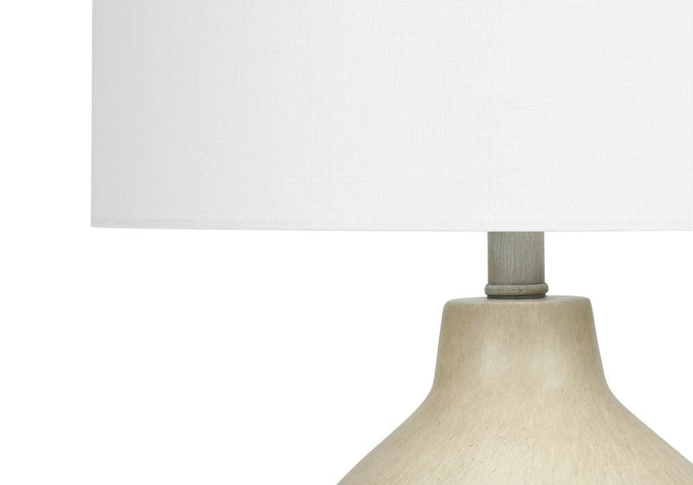 Monarch Specialties - Lighting, 24inH, Table Lamp, Beige Concrete, Ivory / Cream Shade, Contemporary - I 9702 veiw 3