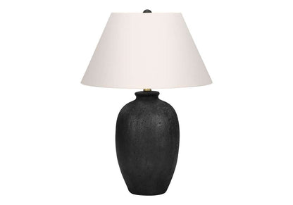 Monarch Specialties - Lighting, 24inH, Table Lamp, Black Ceramic, Ivory / Cream Shade, Modern - I 9721 veiw 1