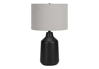 Monarch Specialties - Lighting, 24inH, Table Lamp, Black Concrete, Grey Shade, Contemporary - I 9701 veiw 1