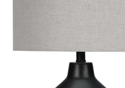 Monarch Specialties - Lighting, 24inH, Table Lamp, Black Concrete, Grey Shade, Contemporary - I 9701 veiw 3