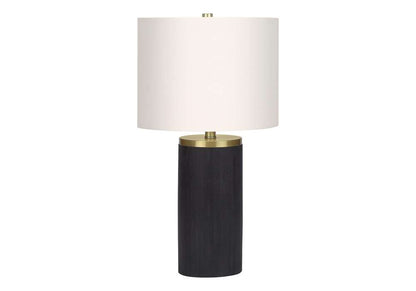 Monarch Specialties - Lighting, 24inH, Table Lamp, Black Concrete, Ivory / Cream Shade, Modern - I 9710 veiw 1
