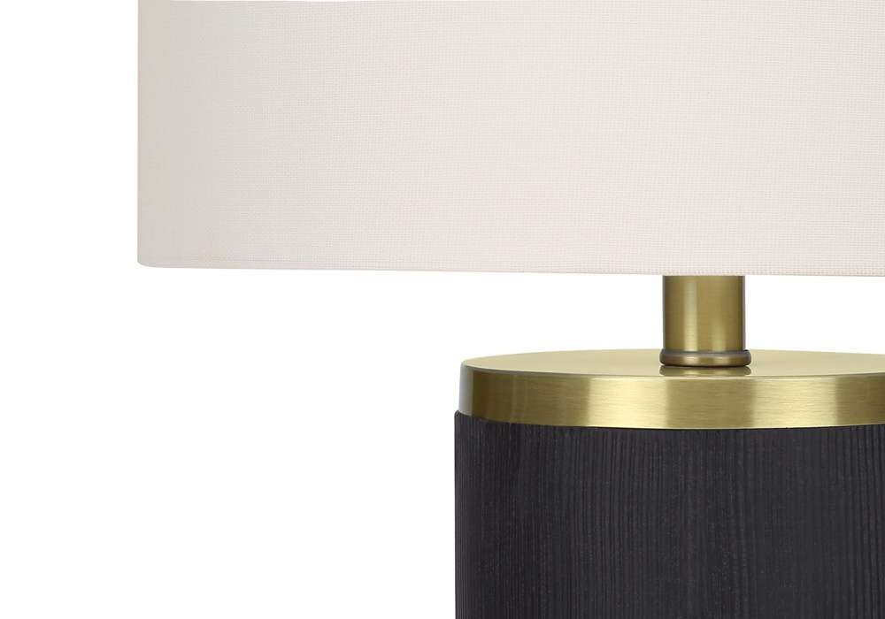 Monarch Specialties - Lighting, 24inH, Table Lamp, Black Concrete, Ivory / Cream Shade, Modern - I 9710 veiw 3