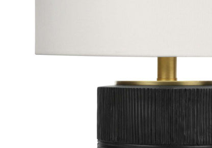 Monarch Specialties - Lighting, 24inH, Table Lamp, Black Resin, Ivory / Cream Shade, Contemporary - I 9619 veiw 2