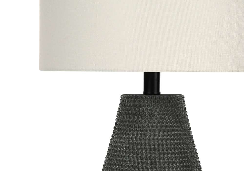 Monarch Specialties - Lighting, 24inH, Table Lamp, Black Resin, Ivory / Cream Shade, Contemporary - I 9655 veiw 2