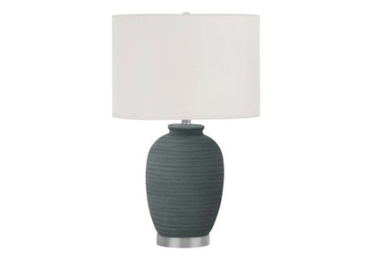 Monarch Specialties - Lighting, 24inH, Table Lamp, Blue Ceramic, Ivory / Cream Shade, Contemporary - I 9622 veiw 1