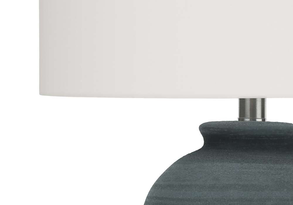 Monarch Specialties - Lighting, 24inH, Table Lamp, Blue Ceramic, Ivory / Cream Shade, Contemporary - I 9622 veiw 2