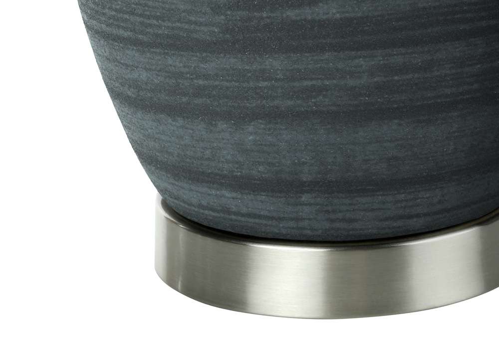 Monarch Specialties - Lighting, 24inH, Table Lamp, Blue Ceramic, Ivory / Cream Shade, Contemporary - I 9622 veiw 3