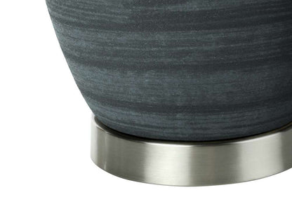 Monarch Specialties - Lighting, 24inH, Table Lamp, Blue Ceramic, Ivory / Cream Shade, Contemporary - I 9622 veiw 3