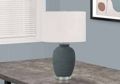 Monarch Specialties - Lighting, 24inH, Table Lamp, Blue Ceramic, Ivory / Cream Shade, Contemporary - I 9622 veiw 5