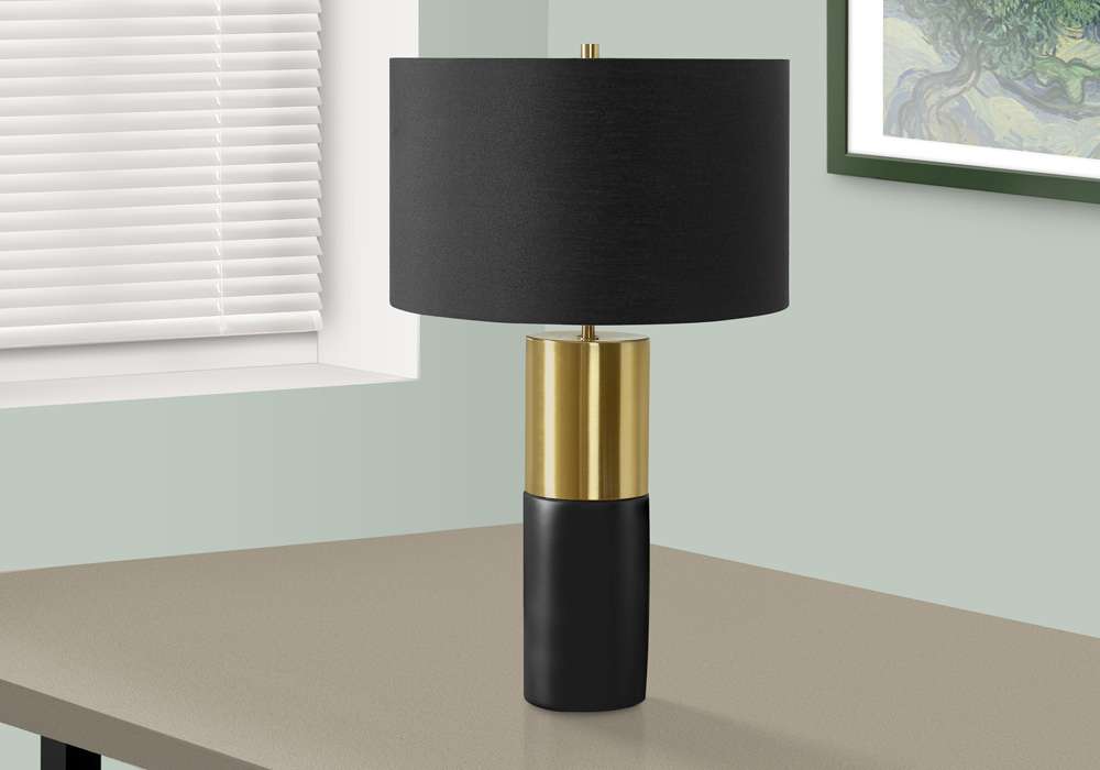 Monarch Specialties - Lighting, 25inH, Table Lamp, Black Concrete, Black Shade, Contemporary - I 9629 veiw 5