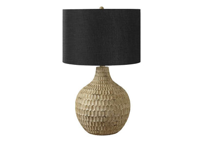 Monarch Specialties - Lighting, 25inH, Table Lamp, Black Shade, Brown Resin, Contemporary - I 9606 veiw 1