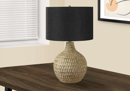Monarch Specialties - Lighting, 25inH, Table Lamp, Black Shade, Brown Resin, Contemporary - I 9606 veiw 5