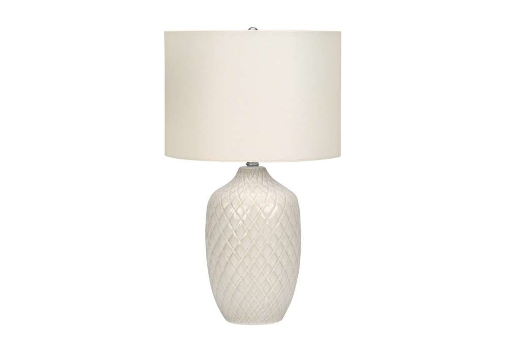 Monarch Specialties - Lighting, 25inH, Table Lamp, Cream Ceramic, Ivory / Cream Shade, Transitional - I 9707 veiw 1