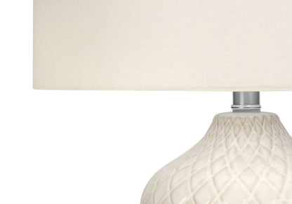 Monarch Specialties - Lighting, 25inH, Table Lamp, Cream Ceramic, Ivory / Cream Shade, Transitional - I 9707 veiw 3