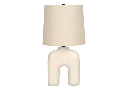 Monarch Specialties - Lighting, 25inH, Table Lamp, Cream Resin, Beige Shade, Modern - I 9728 veiw 1