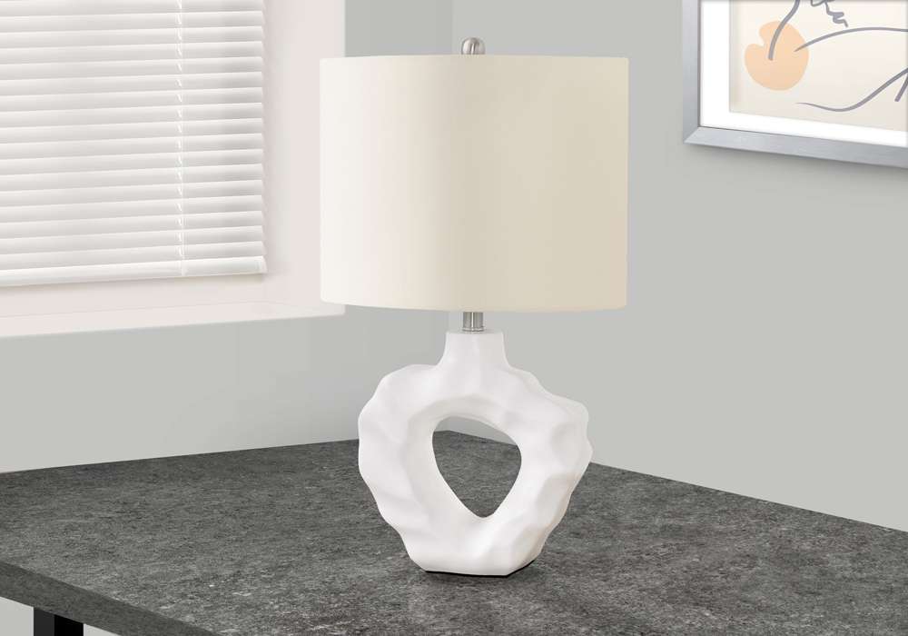 Monarch Specialties - Lighting, 25inH, Table Lamp, Cream Resin, Ivory / Cream Shade, Modern - I 9727 veiw 5