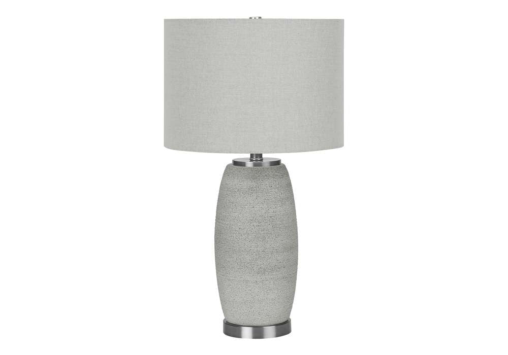 Monarch Specialties - Lighting, 25inH, Table Lamp, Grey Ceramic, Grey Shade, Modern - I 9711 veiw 1