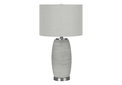 Monarch Specialties - Lighting, 25inH, Table Lamp, Grey Ceramic, Grey Shade, Modern - I 9711 veiw 1