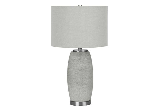 Monarch Specialties - Lighting, 25inH, Table Lamp, Grey Ceramic, Grey Shade, Modern - I 9711 veiw 1