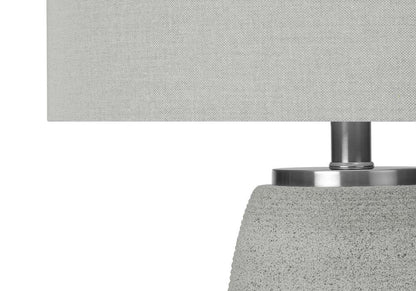 Monarch Specialties - Lighting, 25inH, Table Lamp, Grey Ceramic, Grey Shade, Modern - I 9711 veiw 3