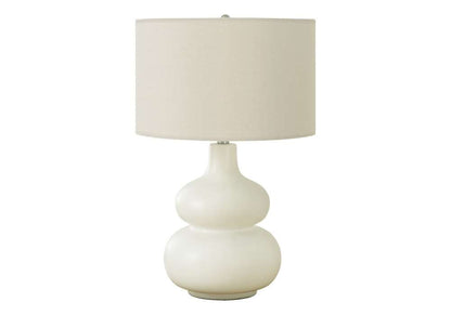 Monarch Specialties - Lighting, 25inH, Table Lamp, Ivory / Cream Shade, Cream Ceramic, Contemporary - I 9608 veiw 1