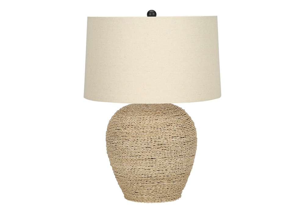 Monarch Specialties - Lighting, 25inH, Table Lamp, Rattan, Beige Shade, Transitional - I 9713 veiw 1