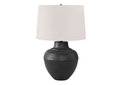Monarch Specialties - Lighting, 26inH, Table Lamp, Black Metal, Ivory / Cream Shade, Transitional - I 9615 veiw 1