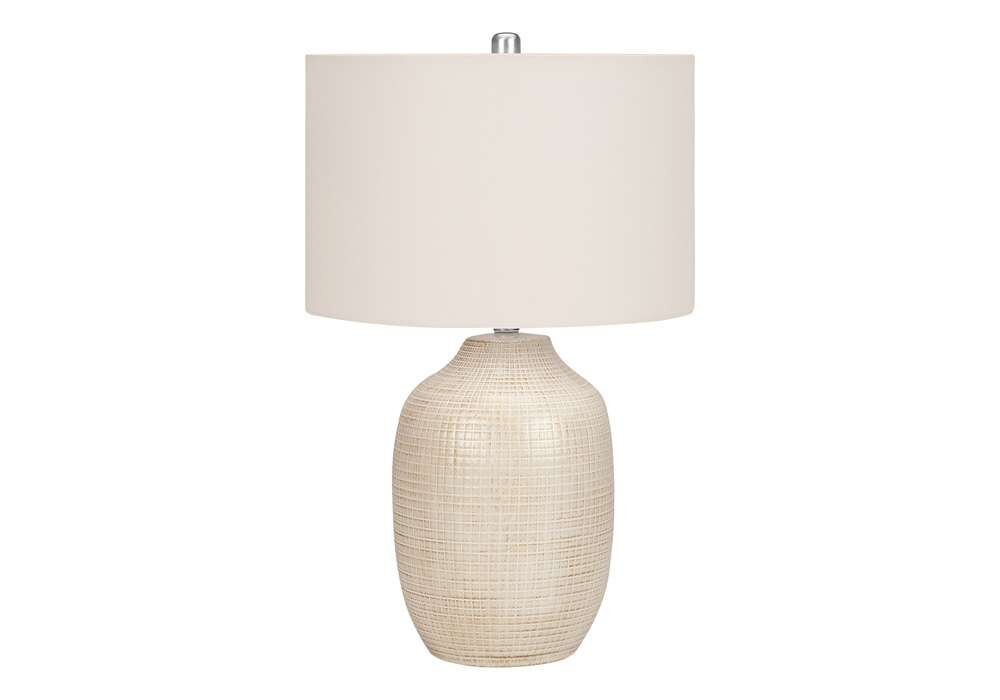 Monarch Specialties - Lighting, 26inH, Table Lamp, Cream Ceramic, Ivory / Cream Shade, Contemporary - I 9704 veiw 1