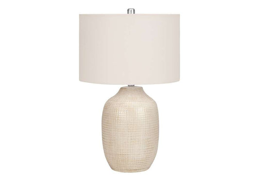 Monarch Specialties - Lighting, 26inH, Table Lamp, Cream Ceramic, Ivory / Cream Shade, Contemporary - I 9704 veiw 1