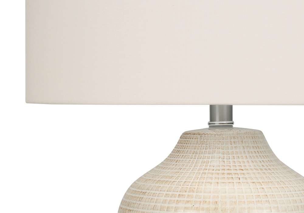 Monarch Specialties - Lighting, 26inH, Table Lamp, Cream Ceramic, Ivory / Cream Shade, Contemporary - I 9704 veiw 3