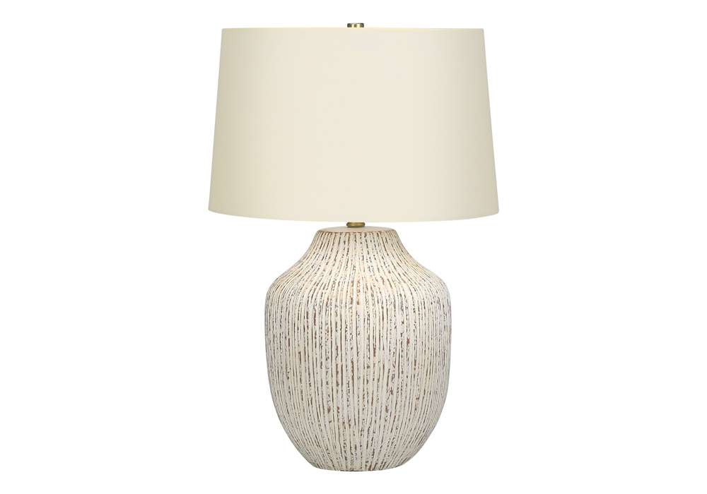 Monarch Specialties - Lighting, 26inH, Table Lamp, Cream Ceramic, Ivory / Cream Shade, Transitional - I 9719 veiw 1