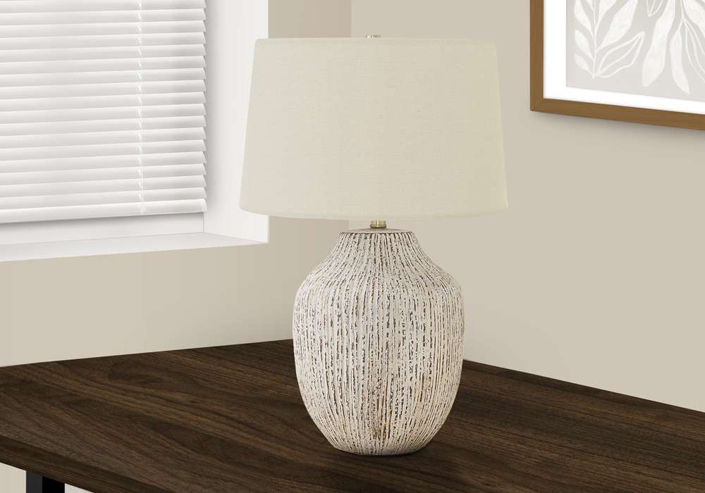 Monarch Specialties - Lighting, 26inH, Table Lamp, Cream Ceramic, Ivory / Cream Shade, Transitional - I 9719 veiw 5