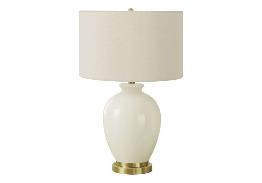 Monarch Specialties - Lighting, 26inH, Table Lamp, Ivory / Cream Shade, Cream Ceramic, Transitional - I 9625 veiw 1