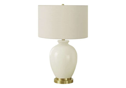Monarch Specialties - Lighting, 26inH, Table Lamp, Ivory / Cream Shade, Cream Ceramic, Transitional - I 9625 veiw 1