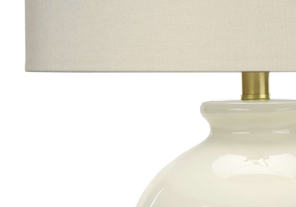 Monarch Specialties - Lighting, 26inH, Table Lamp, Ivory / Cream Shade, Cream Ceramic, Transitional - I 9625 veiw 2