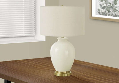 Monarch Specialties - Lighting, 26inH, Table Lamp, Ivory / Cream Shade, Cream Ceramic, Transitional - I 9625 veiw 5